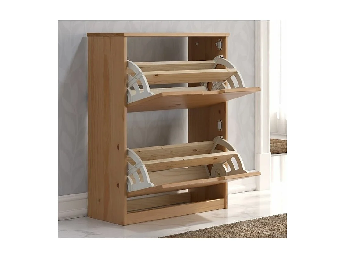 Meuble à chaussures bois de pin naturel Louis