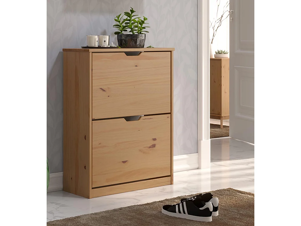 Meuble à chaussures bois de pin naturel Louis