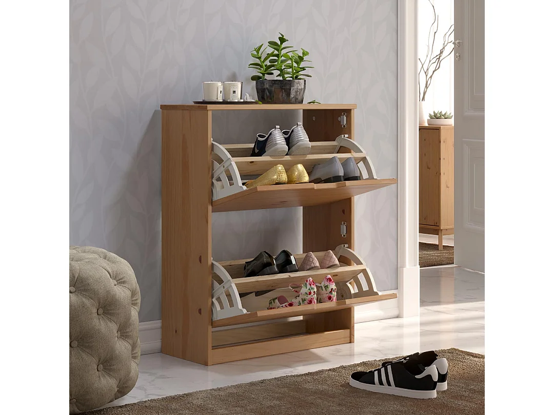 Meuble à chaussures bois de pin naturel Louis