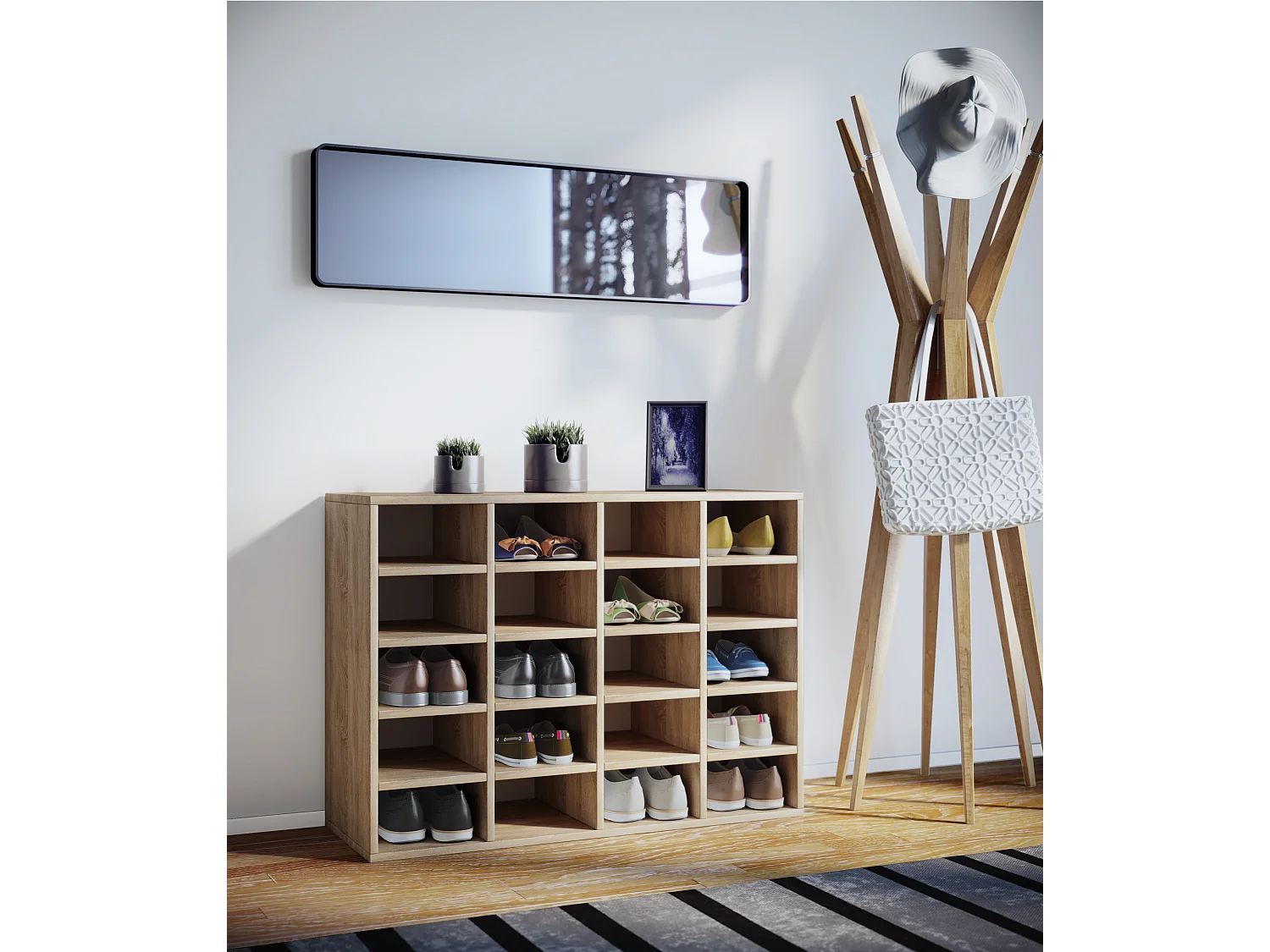 Hinsol L Schuhschrank 20 Fächer Sonoma-Eiche dekor.