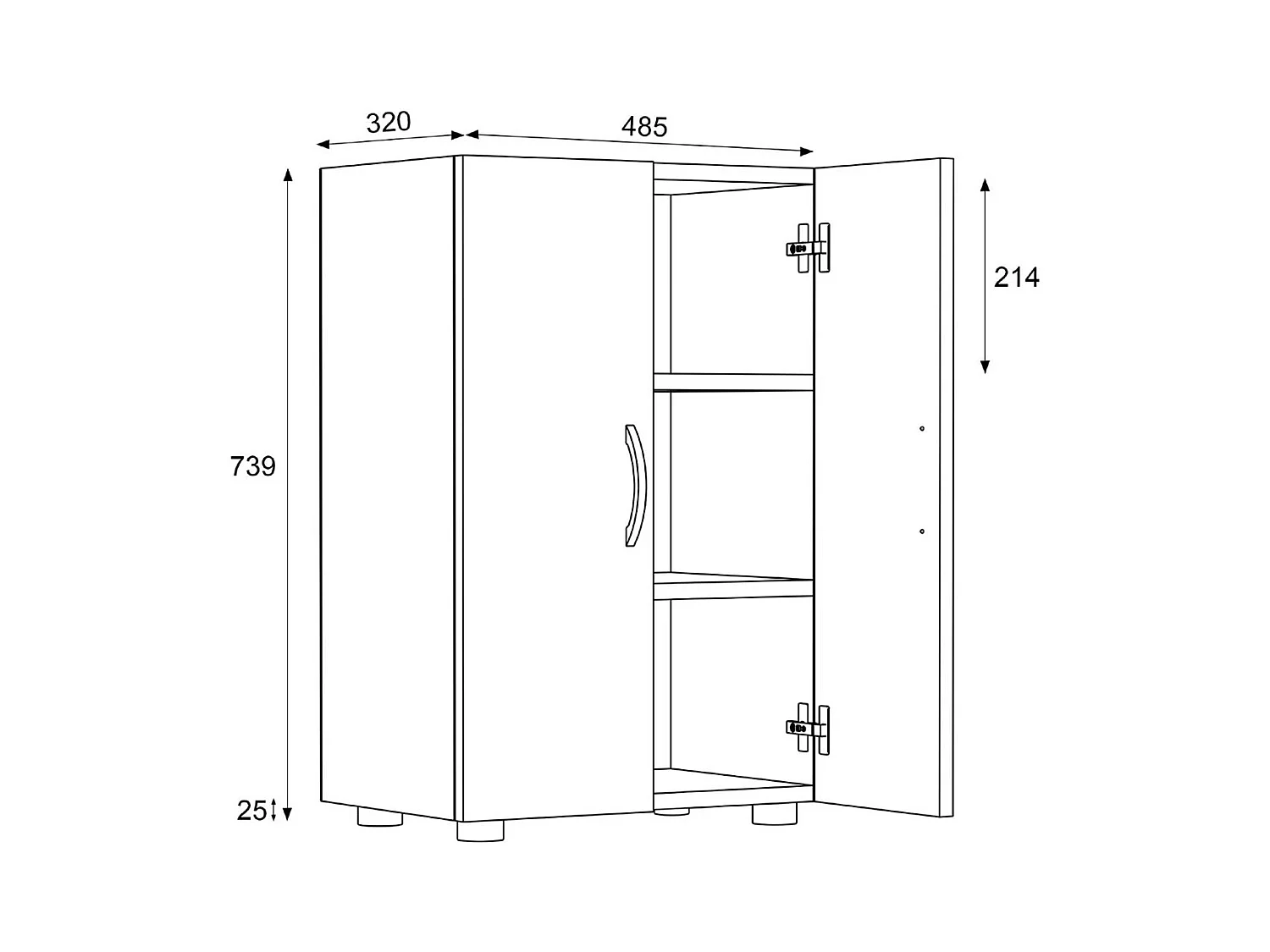 Bois Grande armoire à chaussures Étagère Ulas 3