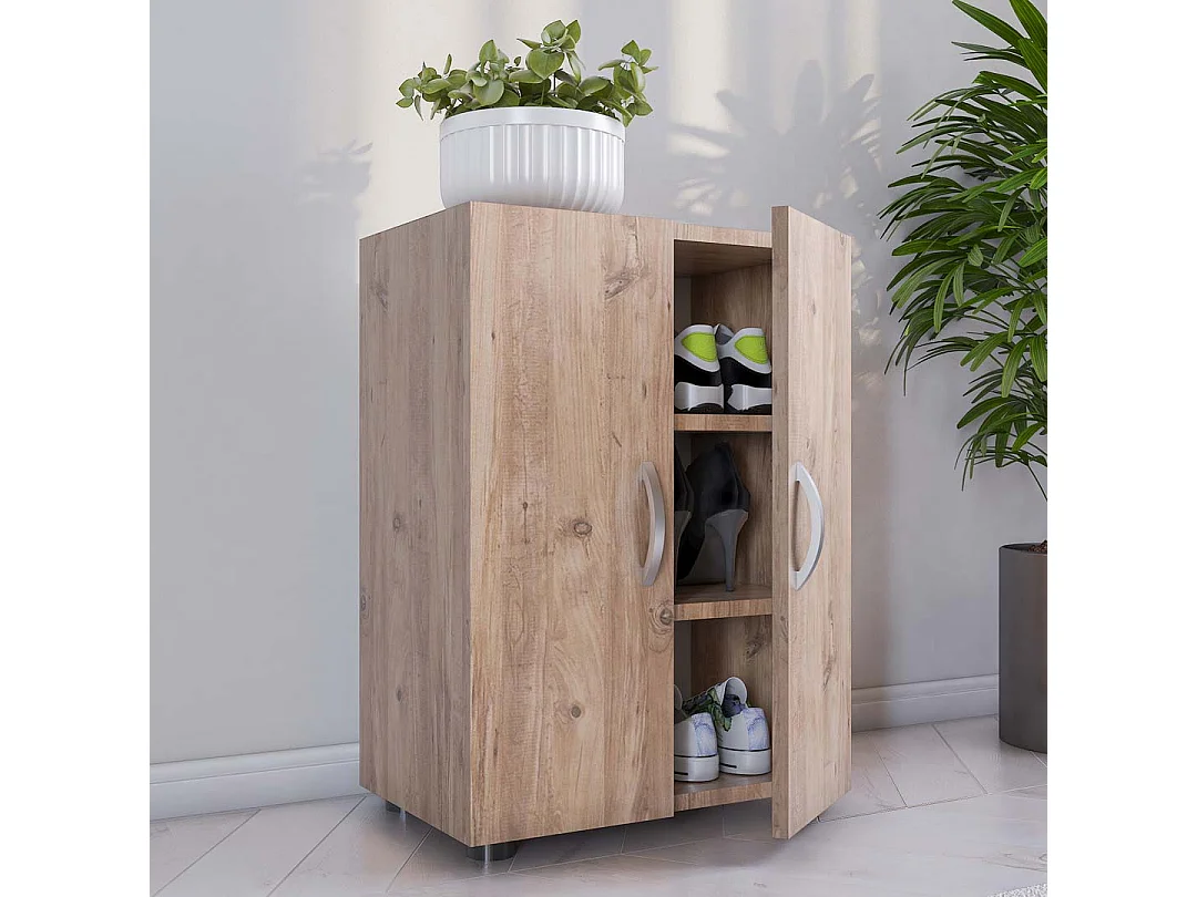 Shoe cabinet Ulas Honey oak H. 74 x W. 49 x D. 30 cm