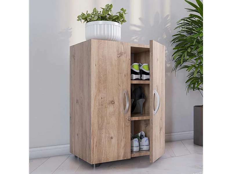 Shoe cabinet Ulas Honey oak H. 74 x W. 49 x D. 30 cm