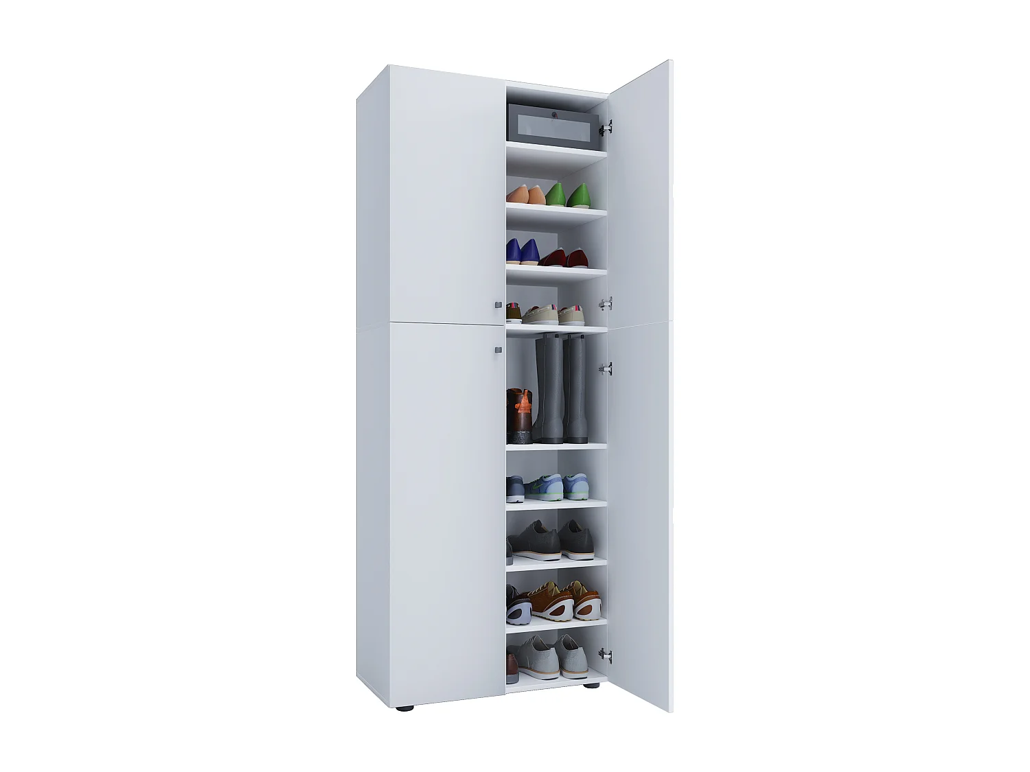 Lona XXL Meuble à chaussures 4 portes, blanc.