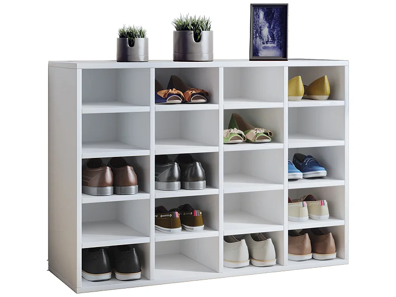 Hinsol L Armoire à chaussures à 20 compartiments, blanc.