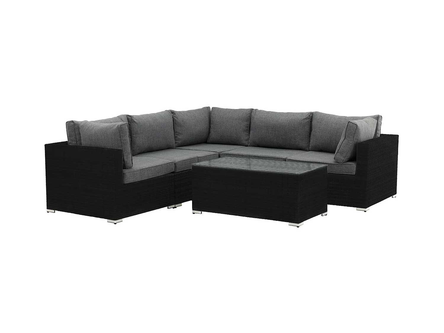 Salon d'Angle de Jardin "Amazona" 237cm Noir