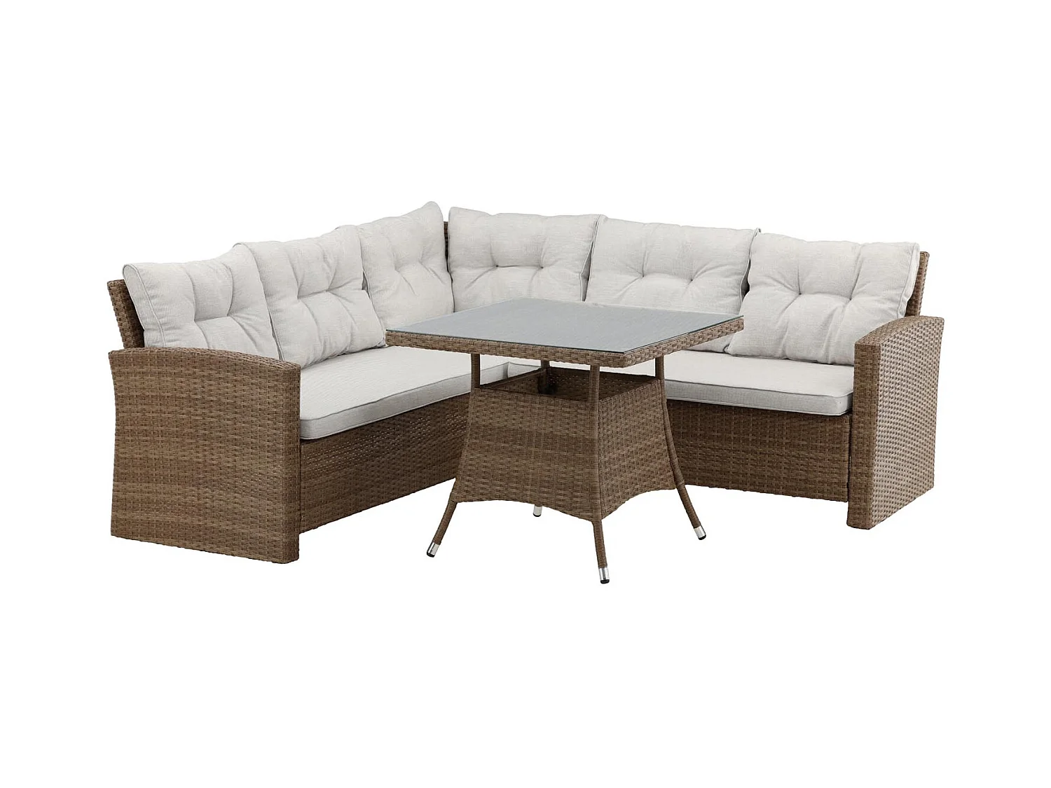 Salon d'Angle de Jardin "Watford" 197cm Naturel