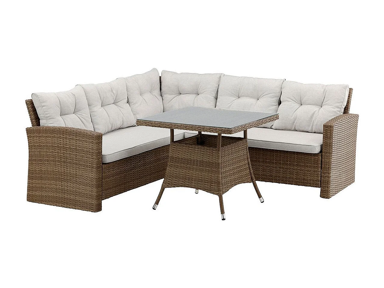 Salon d'Angle de Jardin "Watford" 197cm Naturel