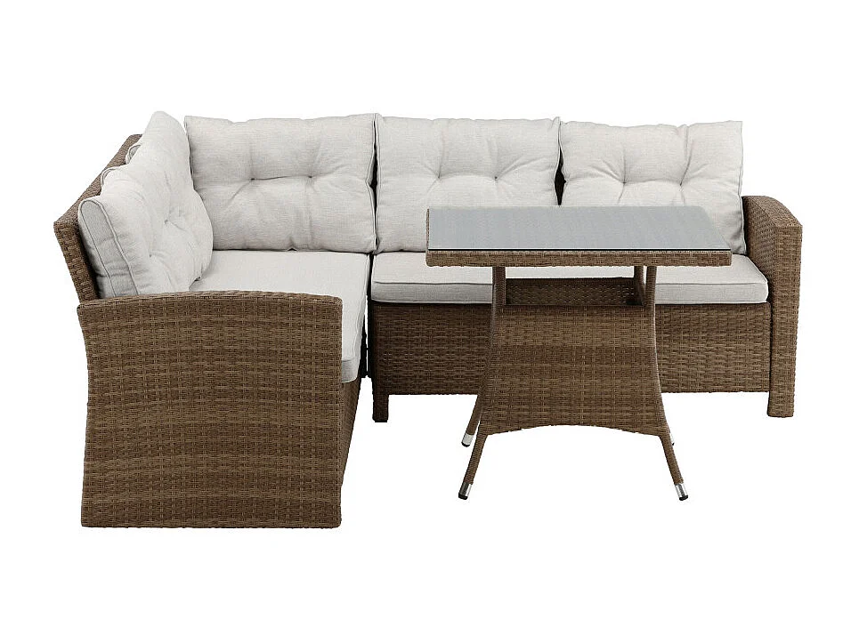 Salon d'Angle de Jardin "Watford" 197cm Naturel