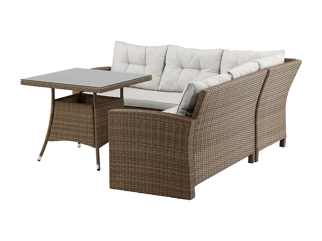 Salon d'Angle de Jardin "Watford" 197cm Naturel