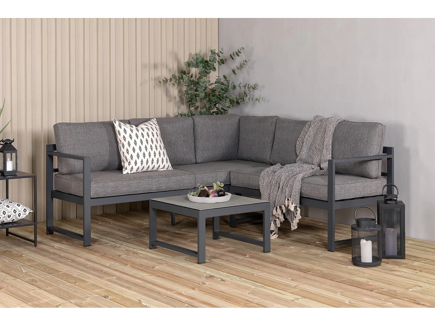 Salvador loungeset 2 delen grijs,zwart.