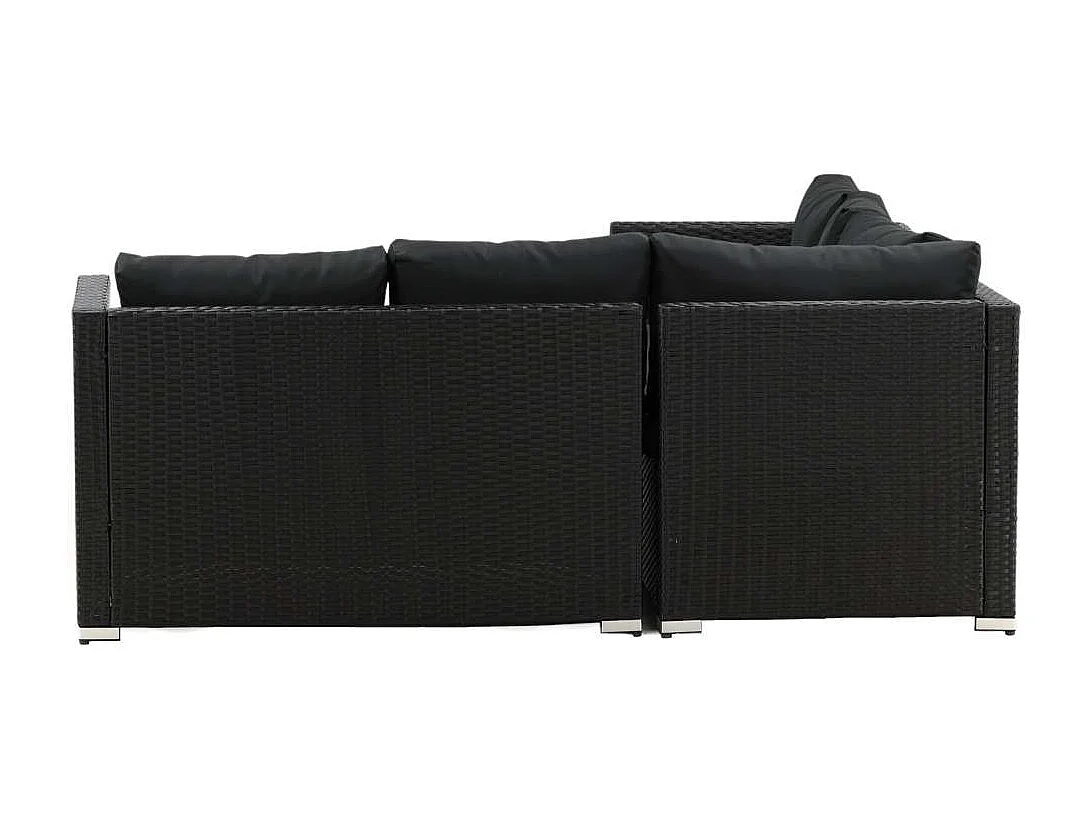 Salon d'Angle de Jardin "Kuba" 180cm Noir