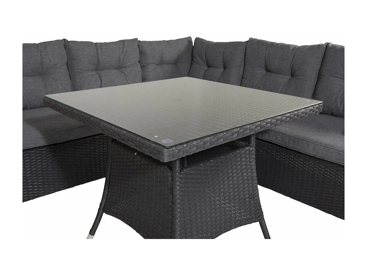 Salon d'Angle de Jardin "Watford" 197cm Noir