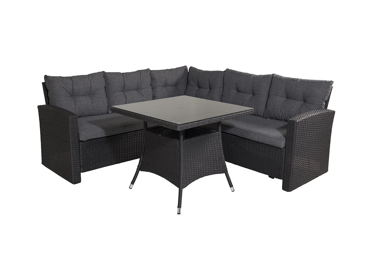 Salon d'Angle de Jardin "Watford" 197cm Noir