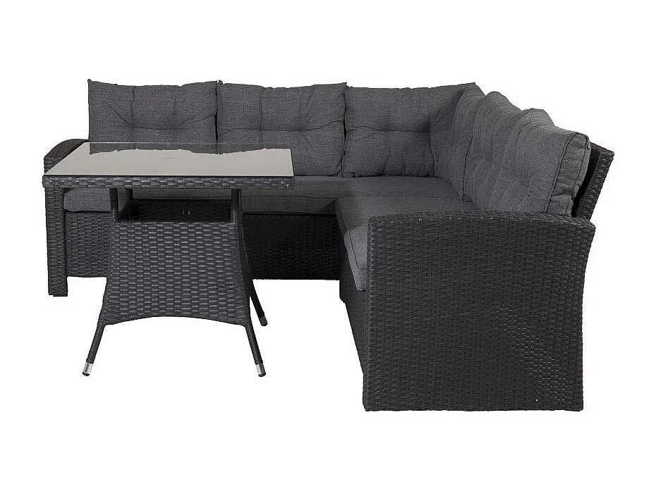 Salon d'Angle de Jardin "Watford" 197cm Noir