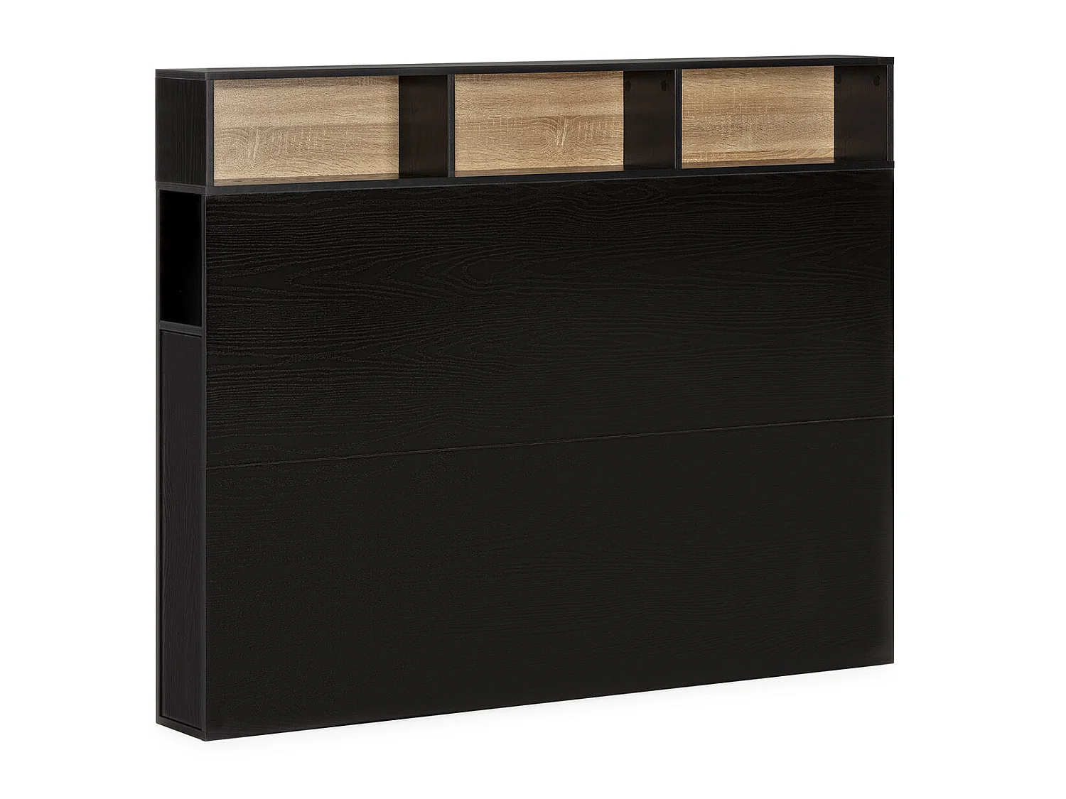 Tête de lit Zeus 165 cm noirs, 2 portes 9 trous