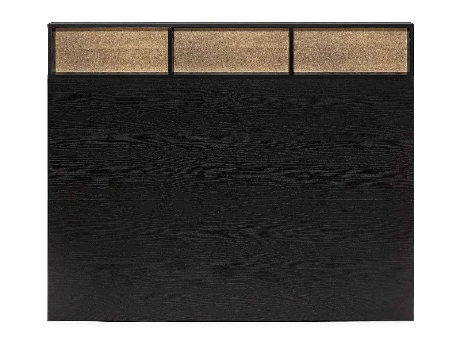 Tête de lit Zeus 145 cm noirs, 2 portes 9 trous