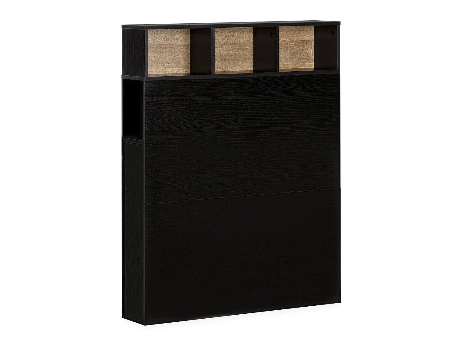 Tête de lit Zeus 95 cm noir, 2 portes 9 trous