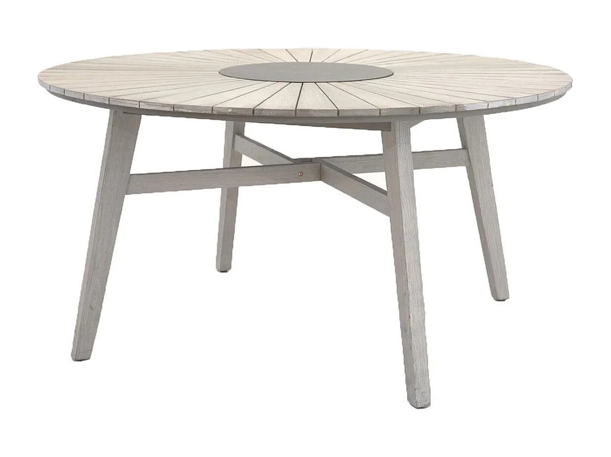 Rives eettafel tuin Ø150cm lichtgrijs.