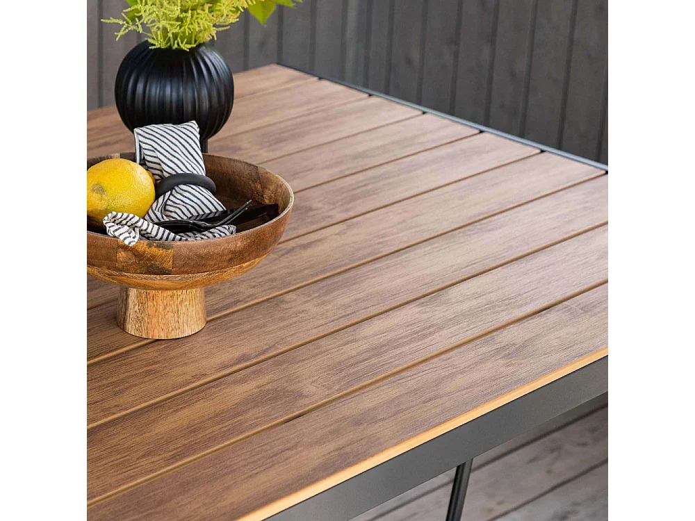 Table de Jardin "Break" 150cm Noir & Naturel