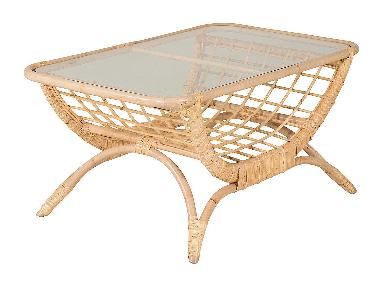 Table Basse de Jardin en Rotin "Moana" 95cm Naturel