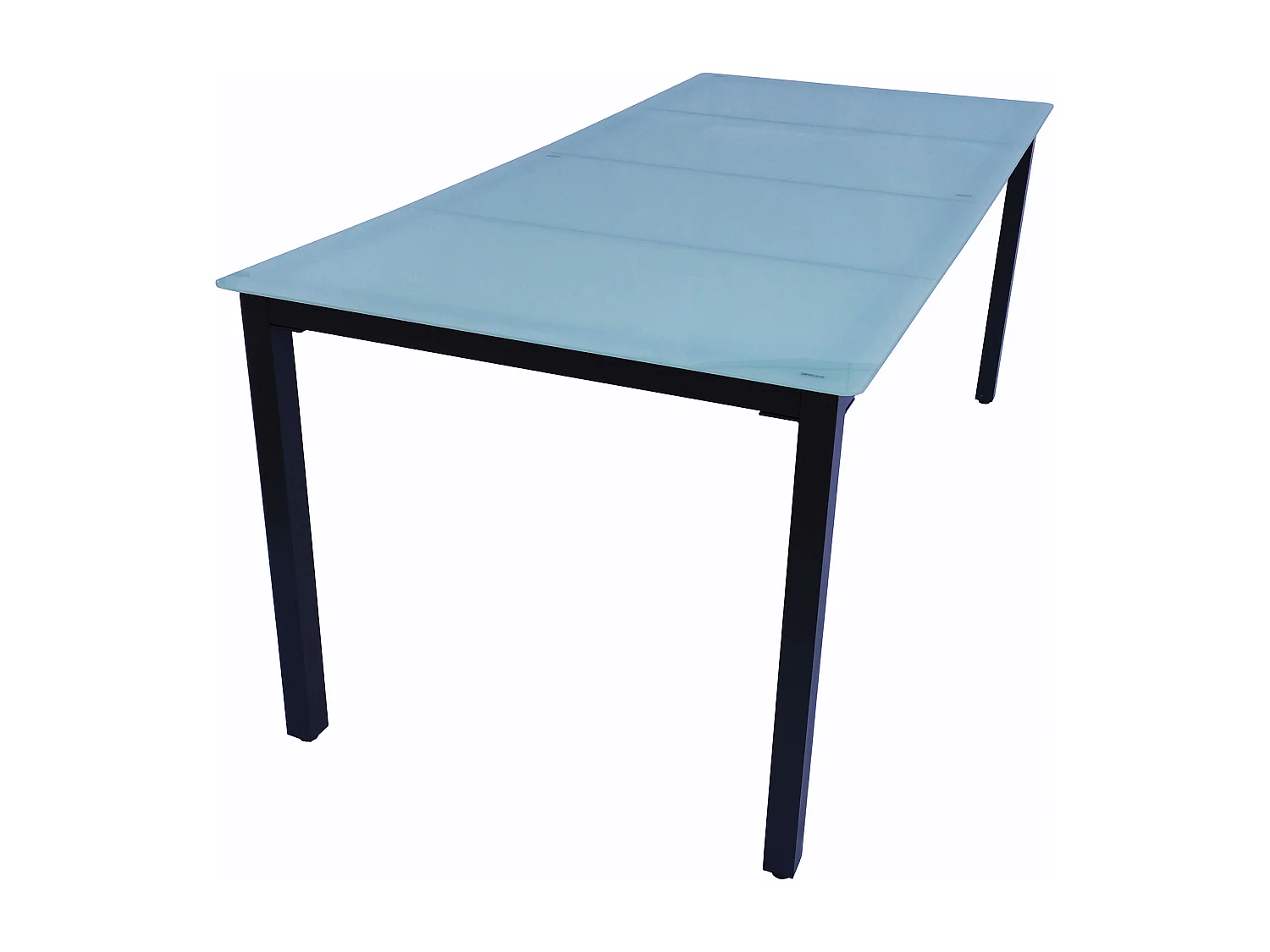 Mesa de jardim VCM em vidro e alumínio | mesa de jantar | aprox. h. 73 x l. 190 x p. 80 cm | antracite | mesa de varanda mobiliário de jardim (vidro fosco)