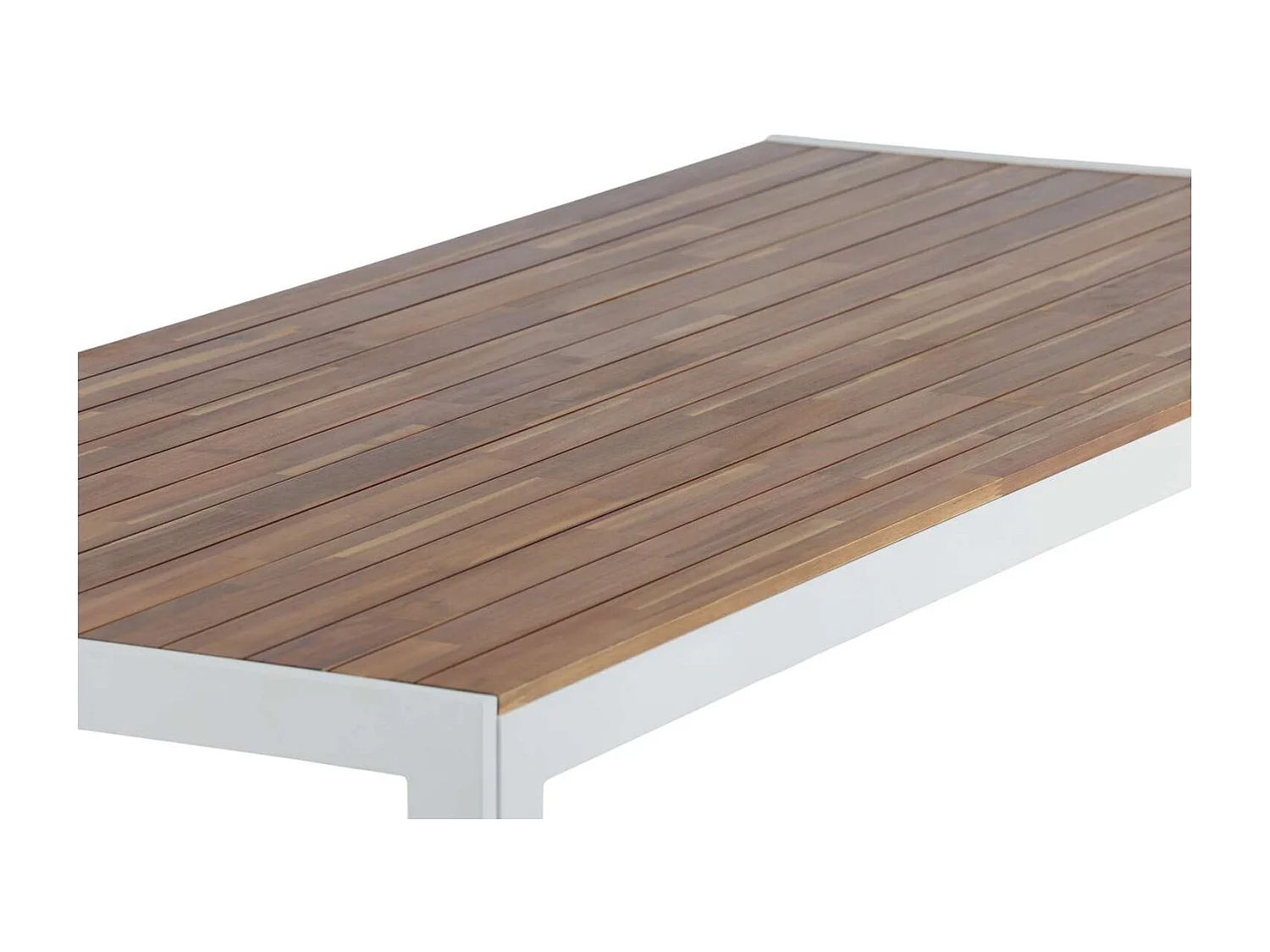 Bois Table de salle à manger, blanc, naturel.