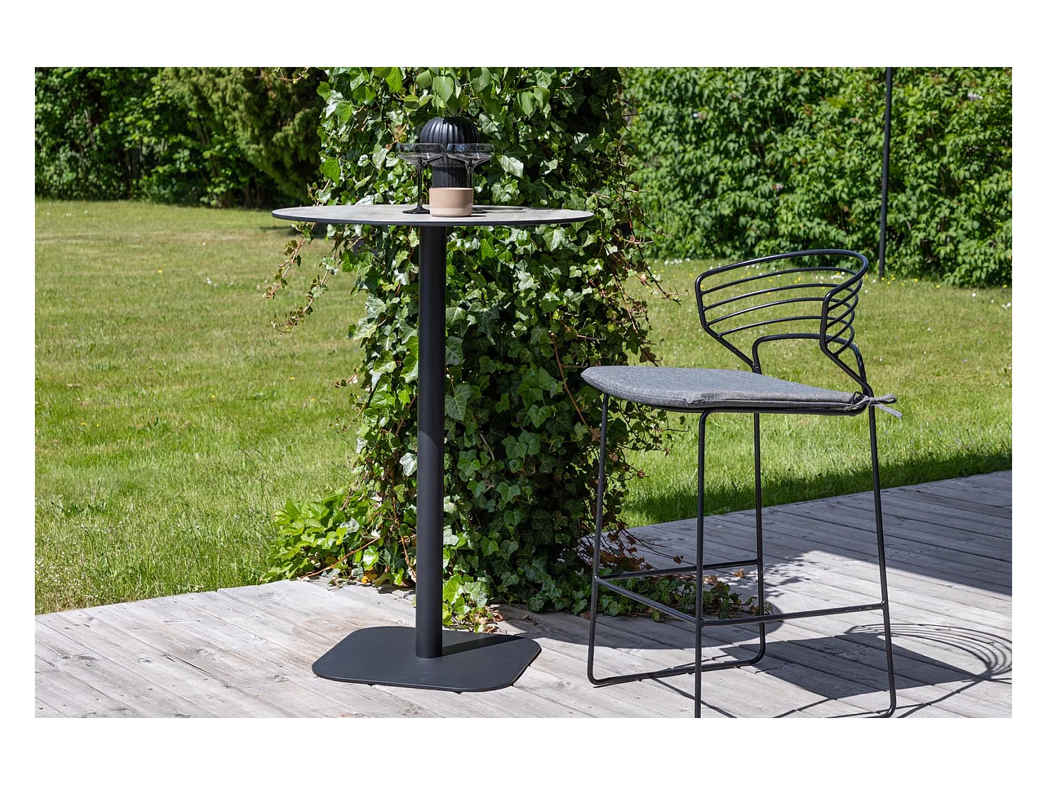 Milano tuin bartafel Ø70cm grijs.