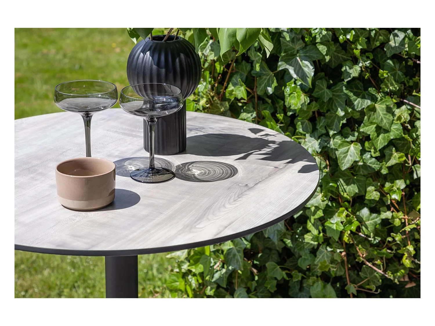 Milano tuin bartafel Ø70cm grijs.