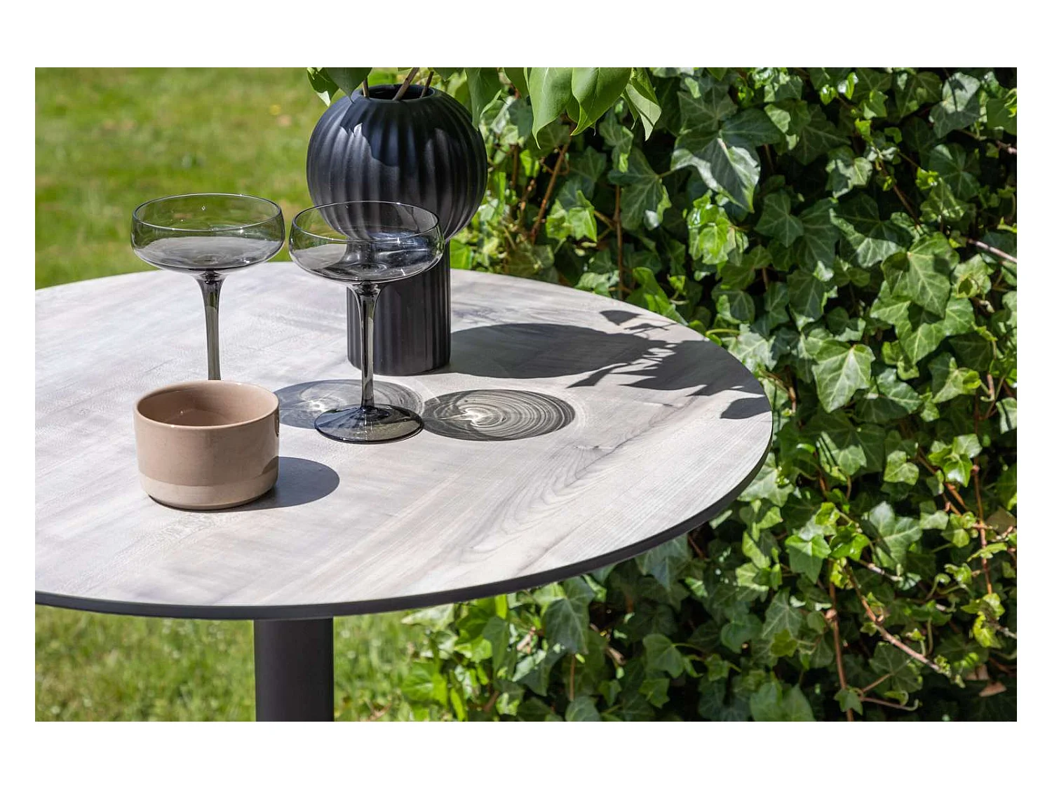 Milano tuin bartafel Ø70cm grijs.