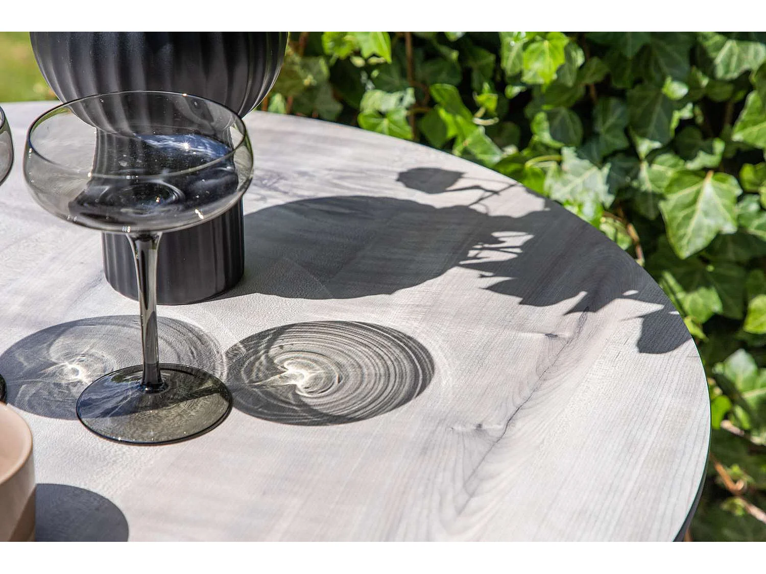 Table de Bar de Jardin "Milano" 100cm Gris & Noir