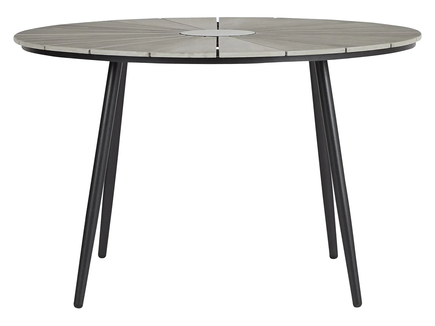 Dance Table de jardin Ø120 cm, noir et gris clair.