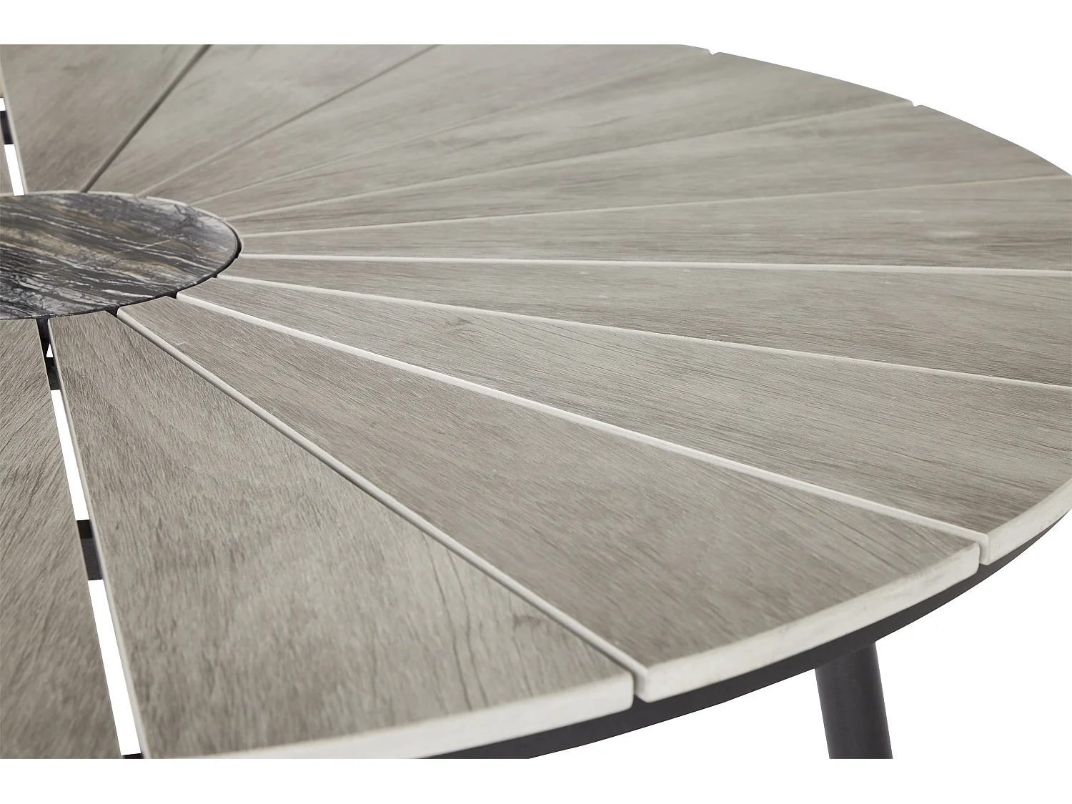 Dance Table de jardin Ø120 cm, noir et gris clair.
