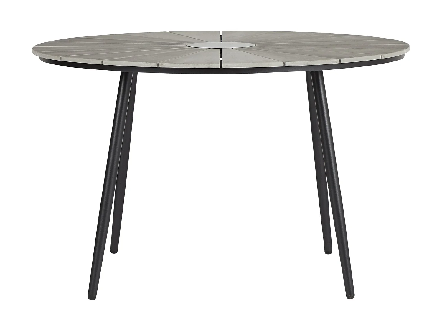 Dance Table de jardin Ø120 cm, noir et gris clair.