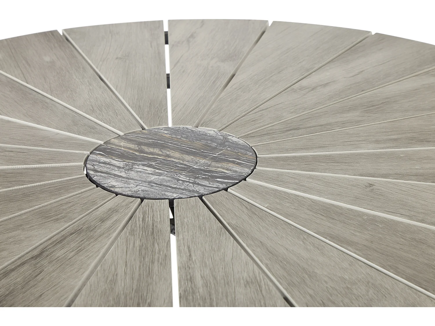 Dance Table de jardin Ø120 cm, noir et gris clair.