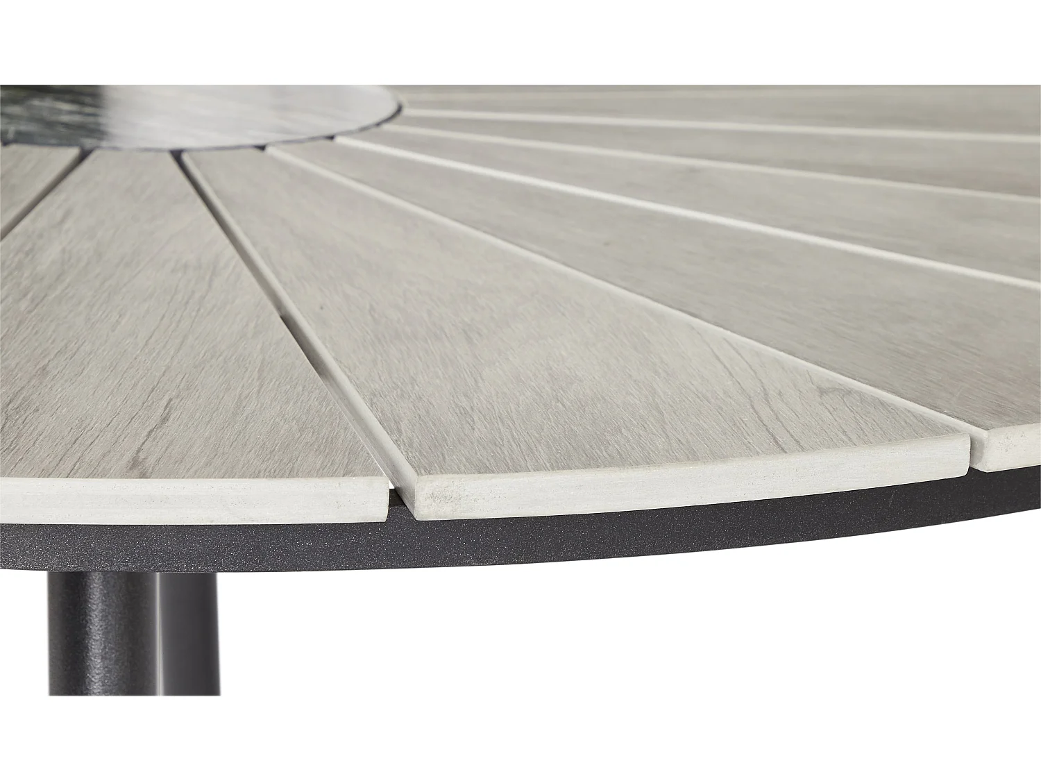 Dance Table de jardin Ø120 cm, noir et gris clair.