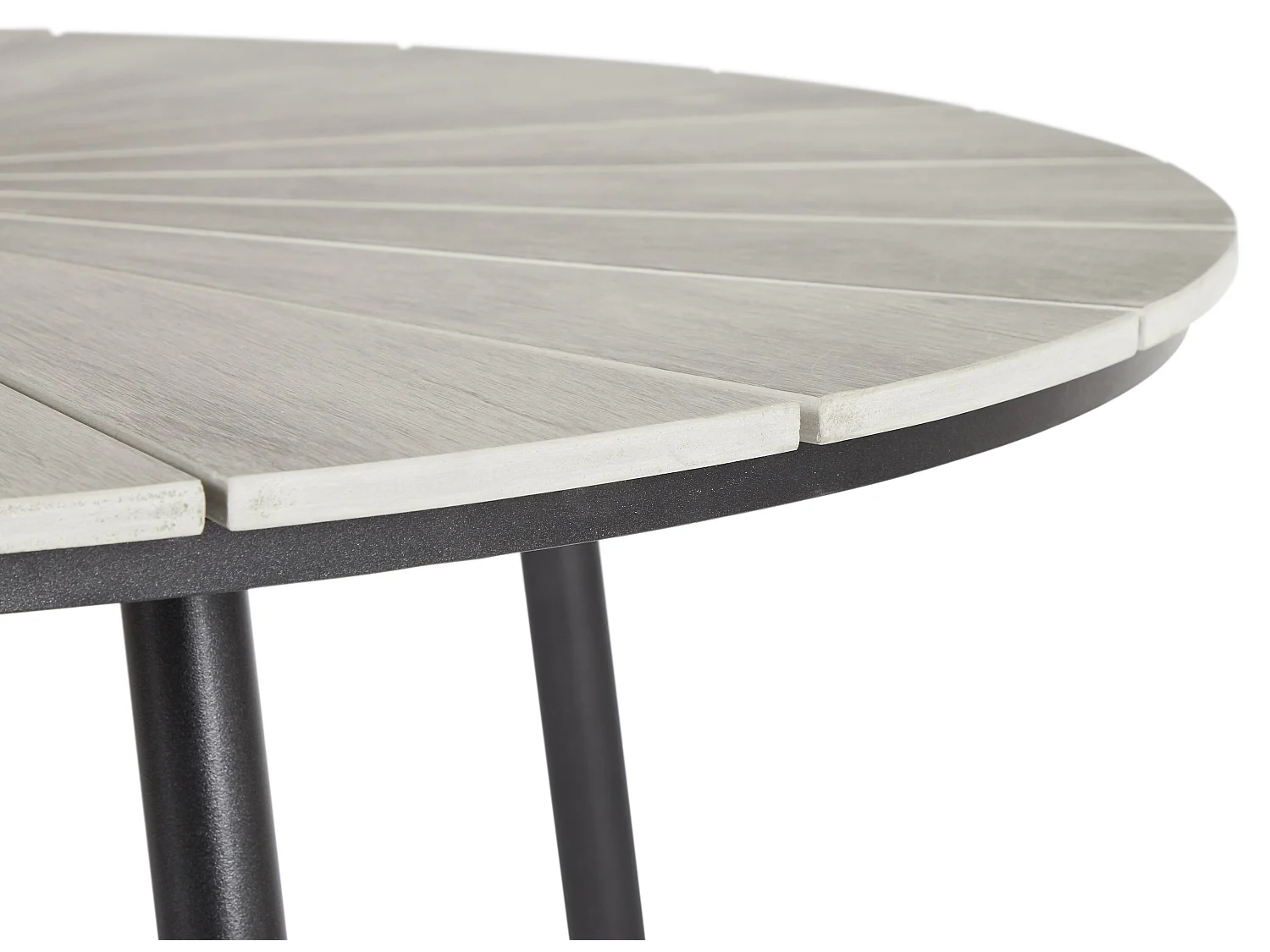 Dance Table de jardin Ø120 cm, noir et gris clair.