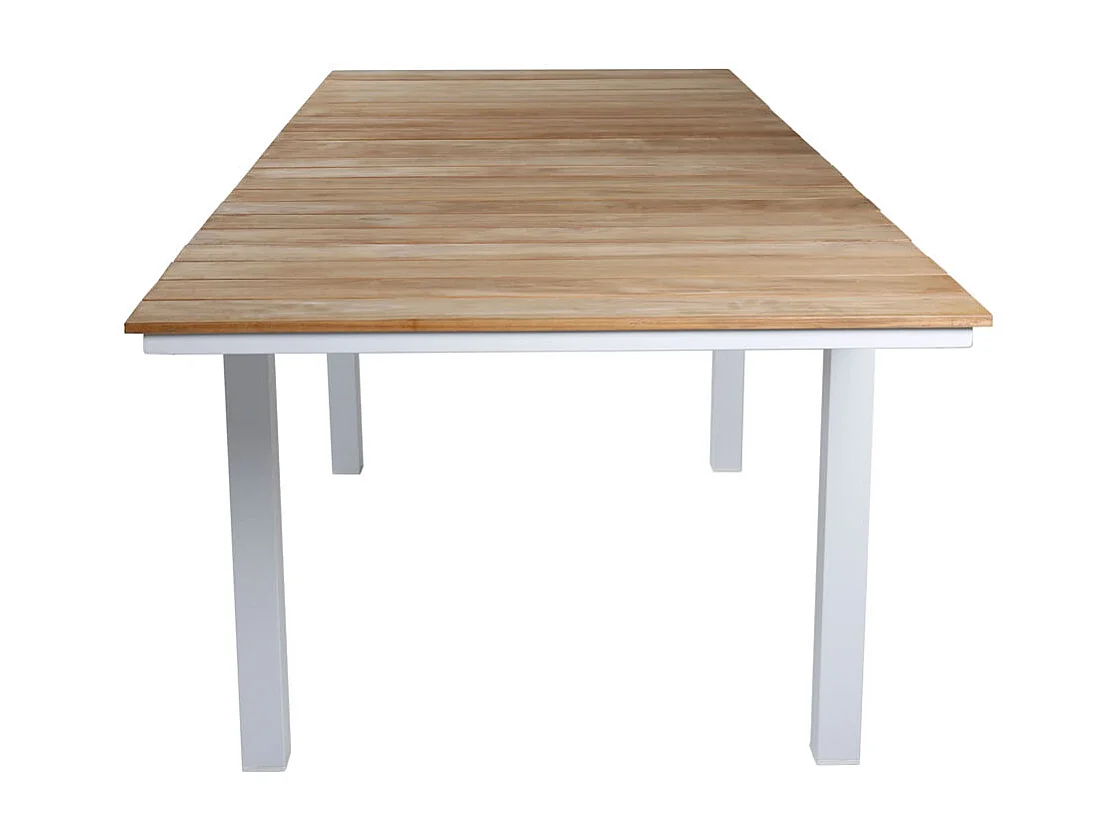 Table de Jardin Extensible "Mexico" 180-240cm Naturel & Blanc