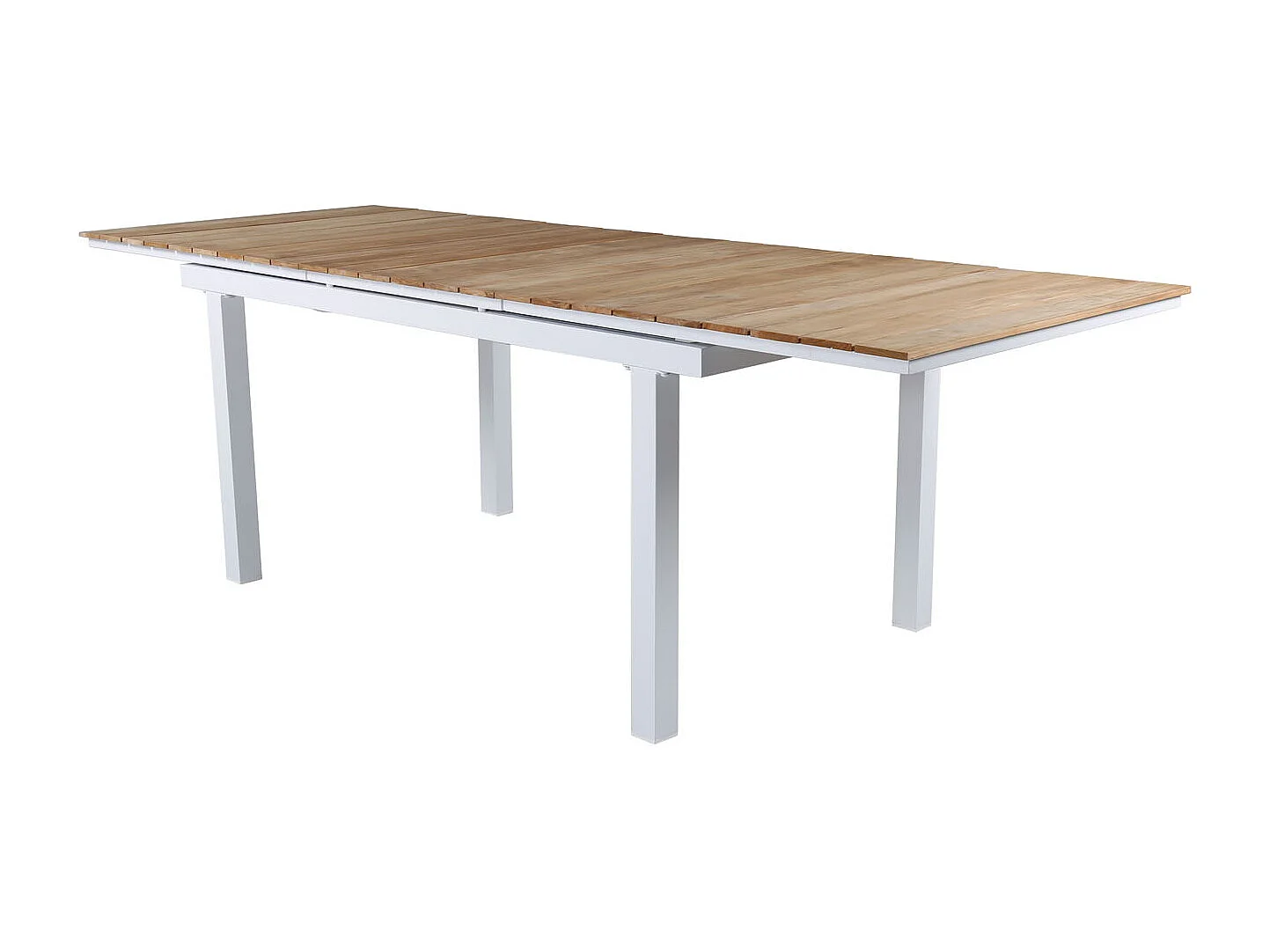 Table de Jardin Extensible "Mexico" 180-240cm Naturel & Blanc
