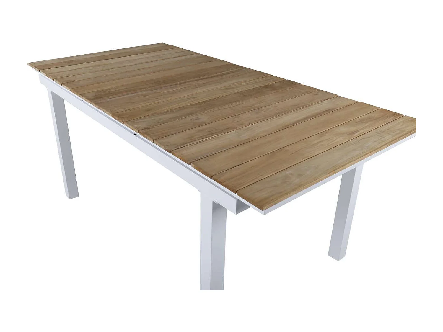 Table de Jardin Extensible "Mexico" 180-240cm Naturel & Blanc