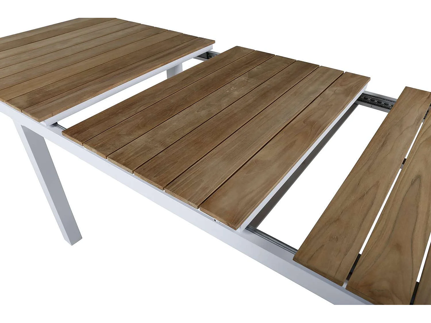 Table de Jardin Extensible "Mexico" 180-240cm Naturel & Blanc