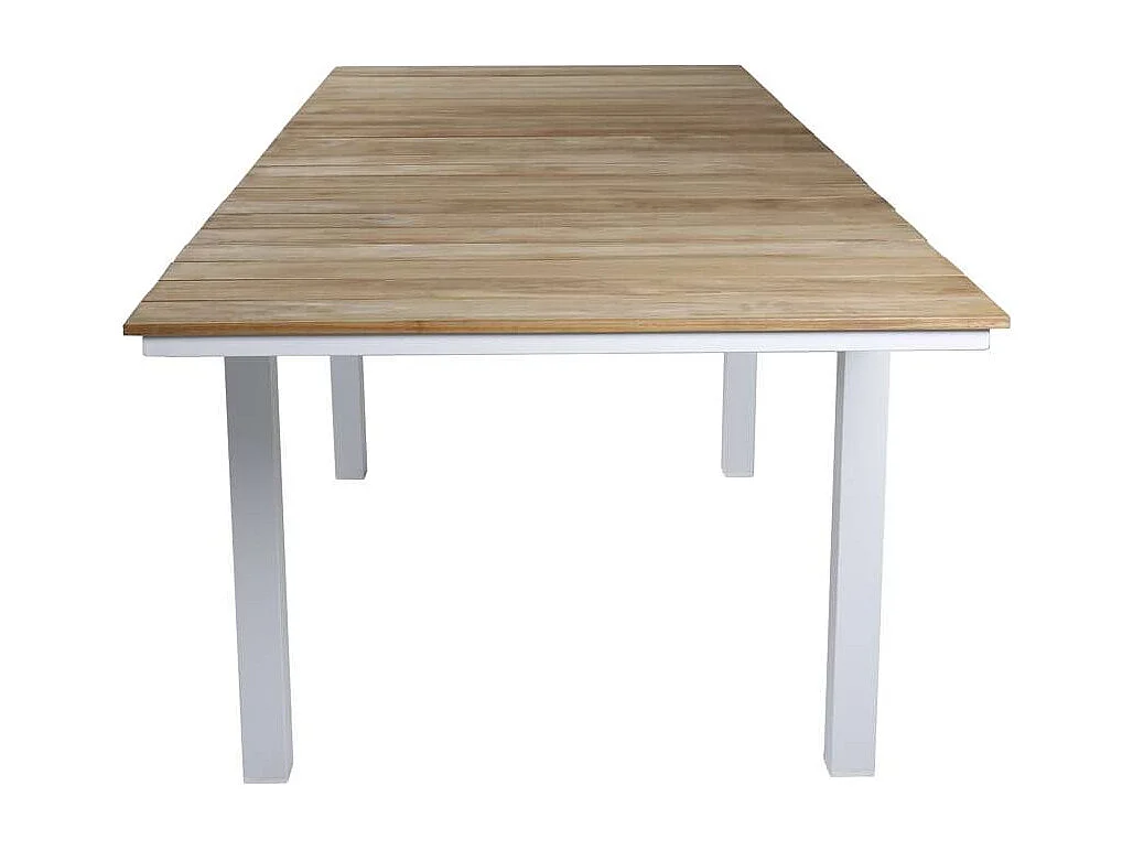 Table de Jardin Extensible "Mexico" 180-240cm Naturel & Blanc