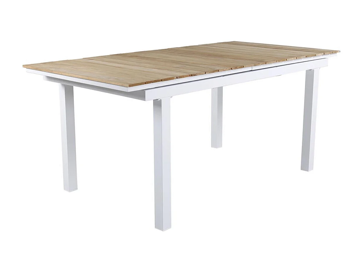 Table de Jardin Extensible "Mexico" 180-240cm Naturel & Blanc