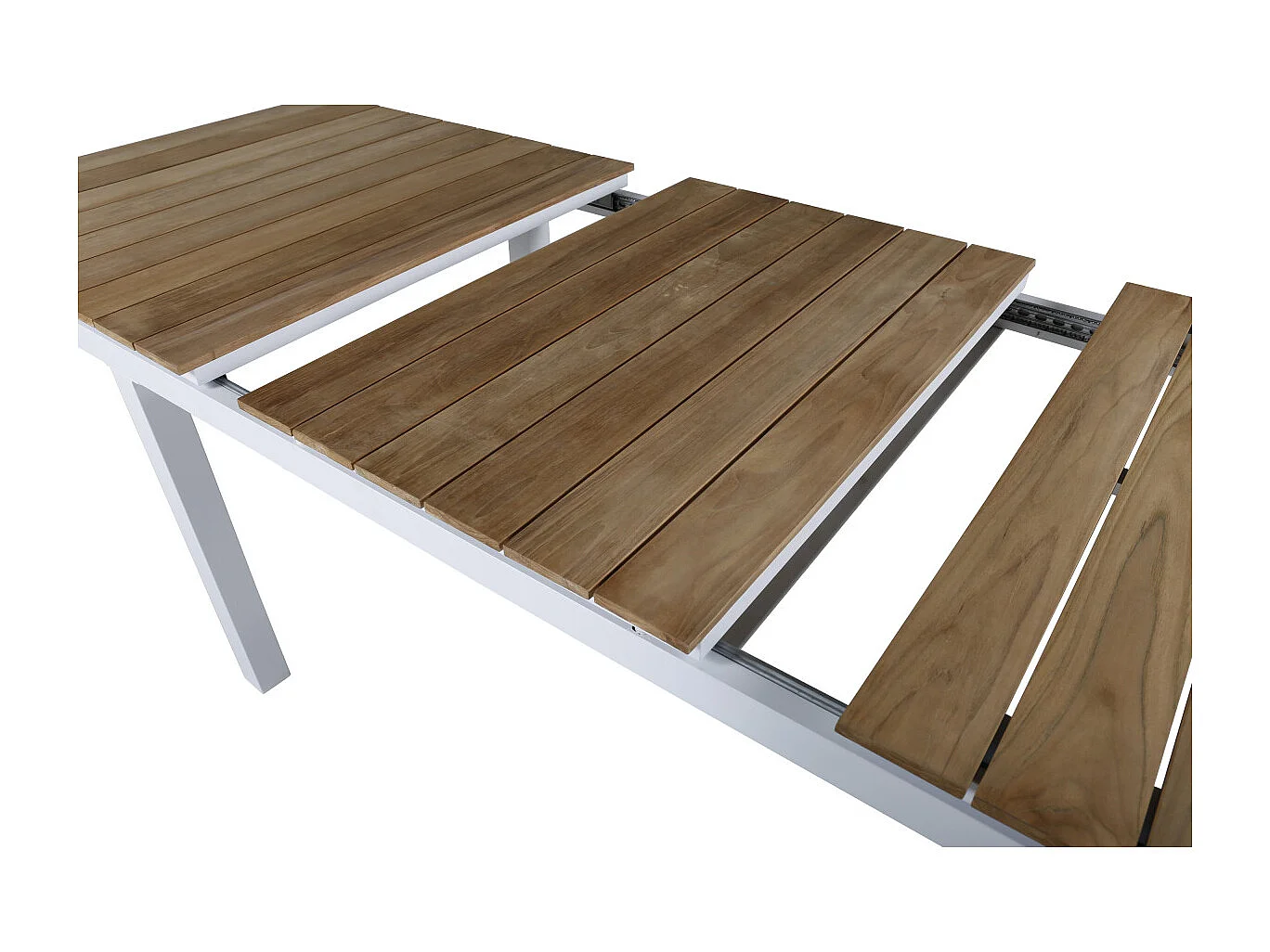 Table de Jardin Extensible "Mexico" 180-240cm Naturel & Blanc