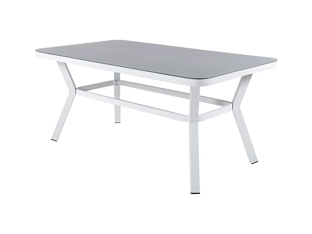 Table de Jardin "Virya" 160cm Blanc & Gris