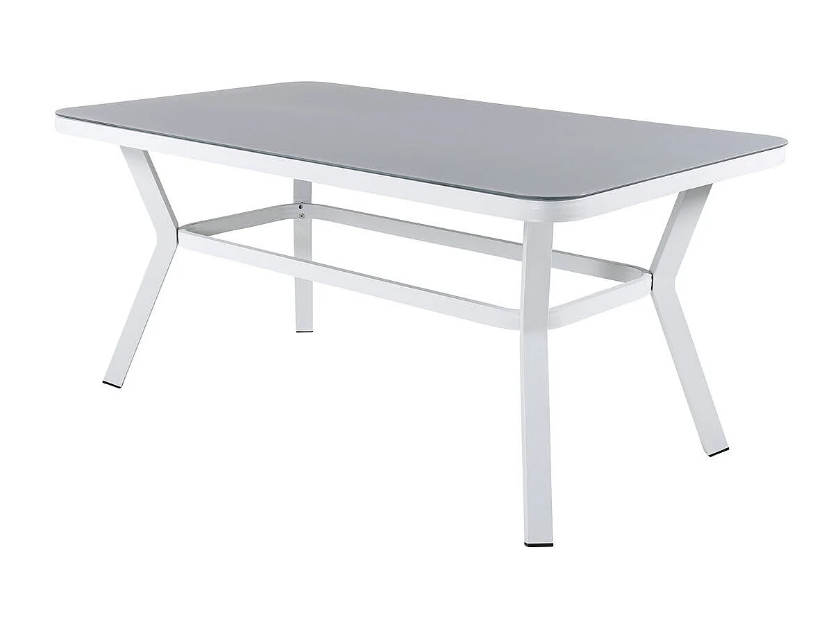Table de Jardin "Virya" 160cm Blanc & Gris