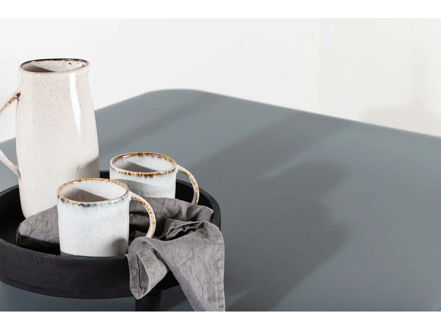 Table de Jardin "Virya" 160cm Blanc & Gris