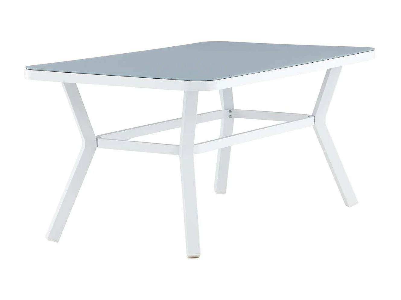 Table de Jardin "Virya" 160cm Blanc & Gris