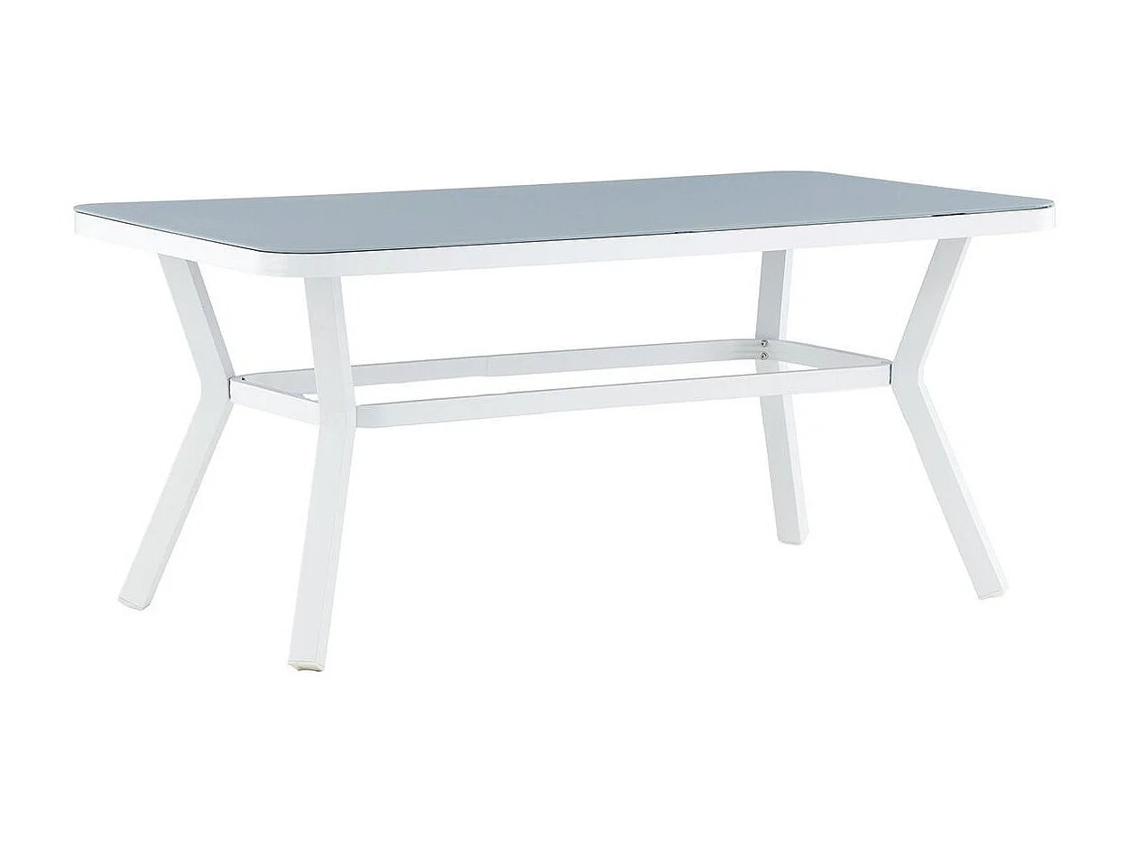 Table de Jardin "Virya" 160cm Blanc & Gris