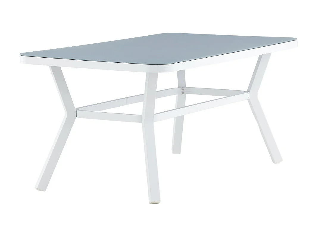 Table de Jardin "Virya" 160cm Blanc & Gris